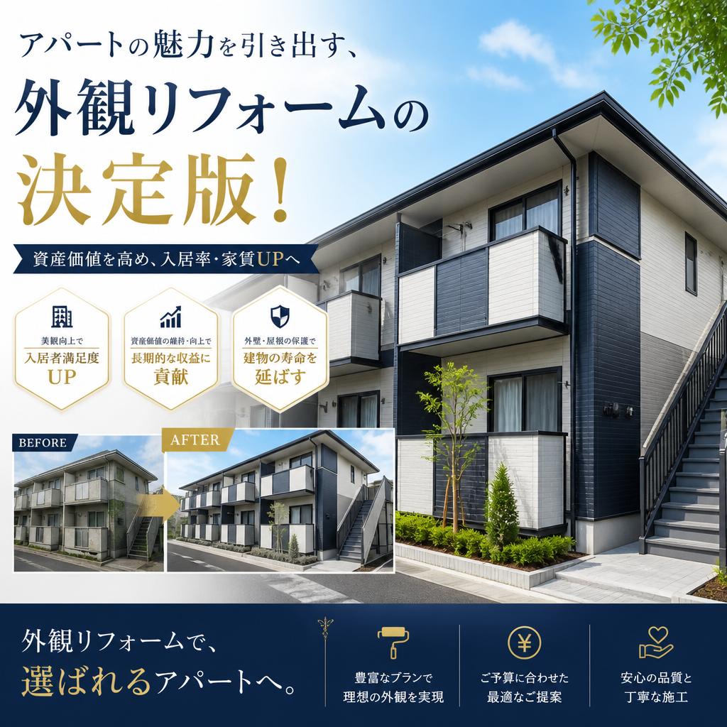 アパートの魅力を引き出す、外観リフォームの決定版！