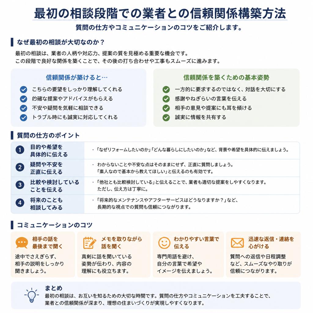 相談を通じて信頼関係を築く