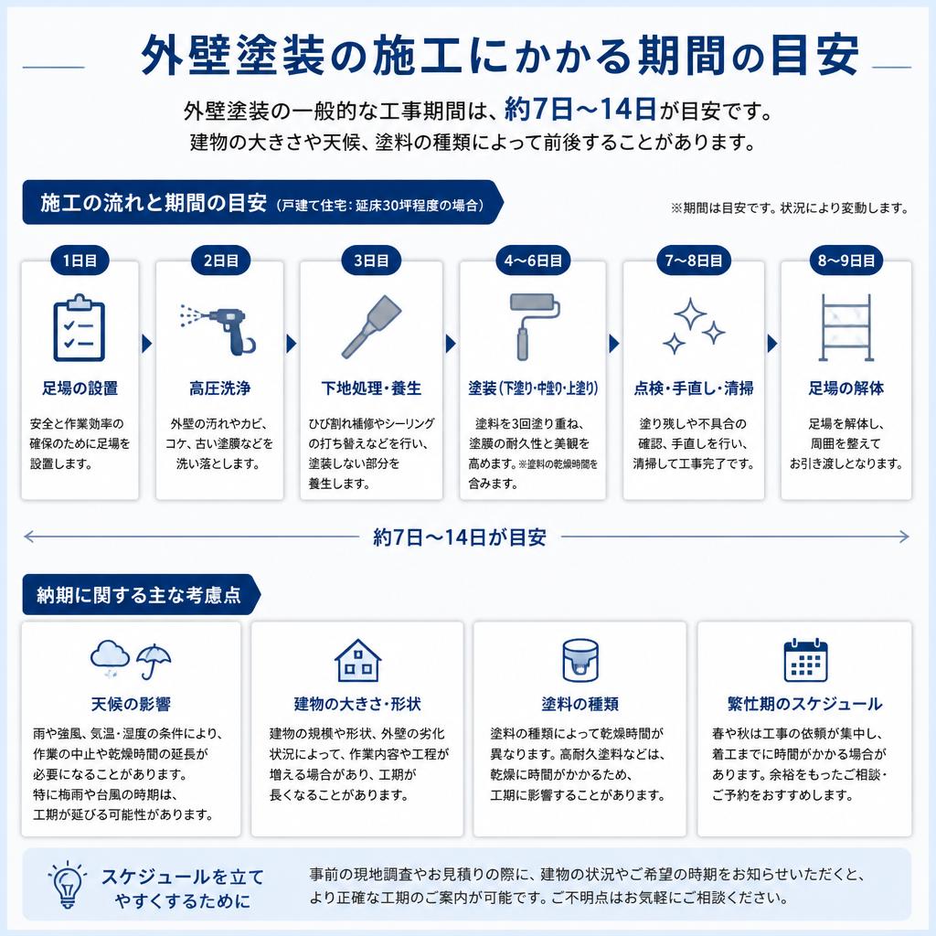 施工期間の目安を知っておこう