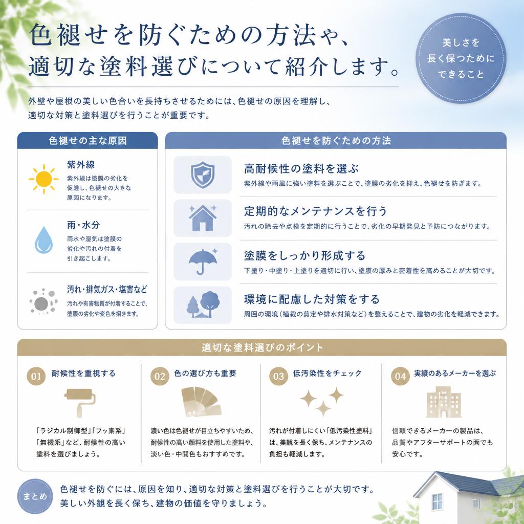 4. 効率的な色褪せ対策