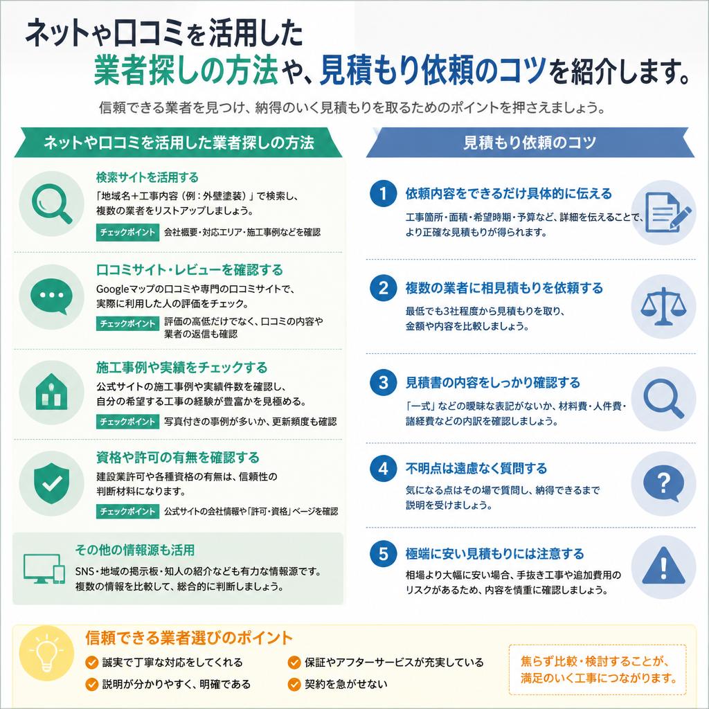 信頼性の高い業者の見つけ方