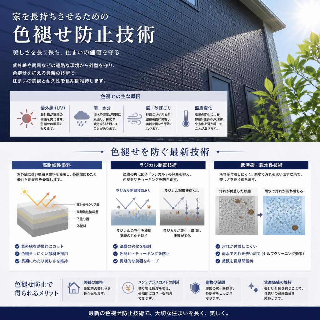 家を長持ちさせるための色褪せ防止技術