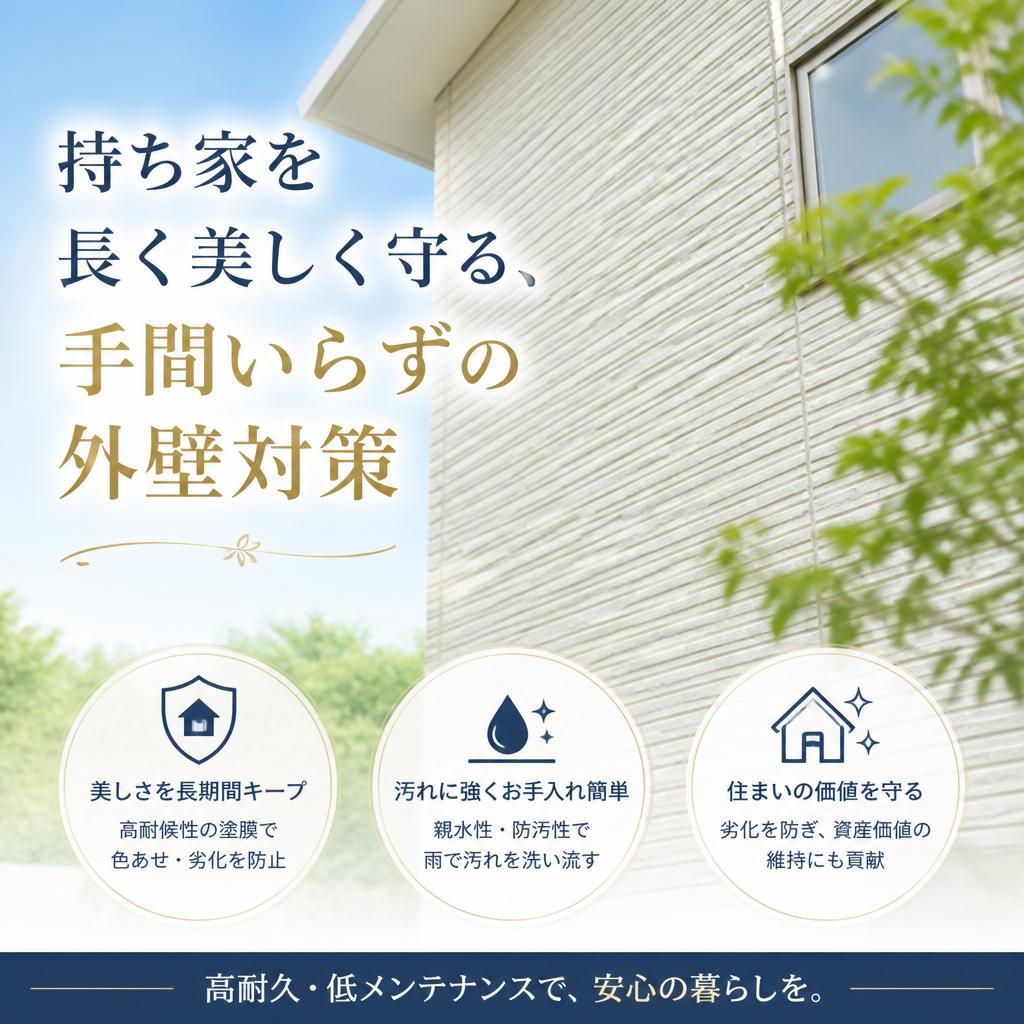 持ち家を長く美しく守る、手間いらずの外壁対策