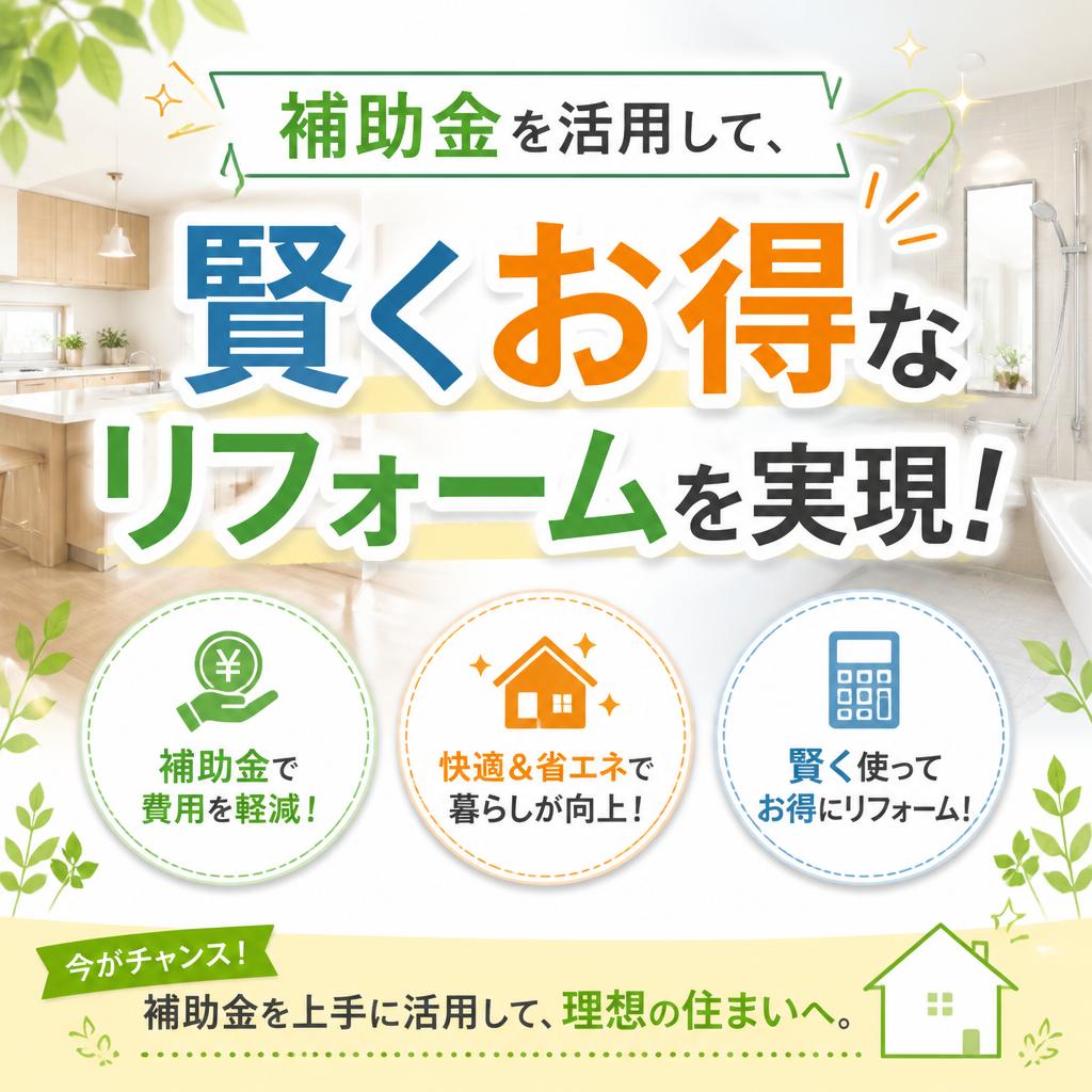 補助金を活用して、賢くお得なリフォームを実現！