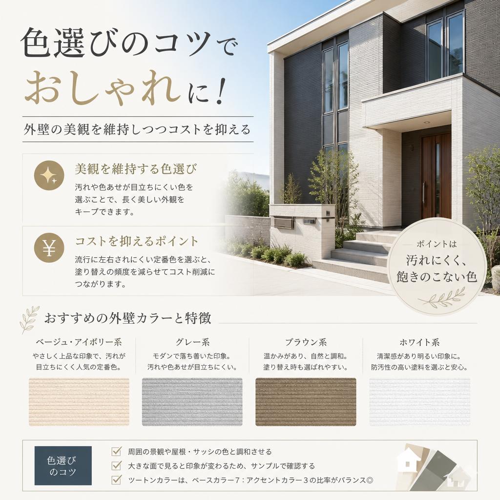 色選びのコツでおしゃれに！外壁の美観を維持しつつコストを抑える