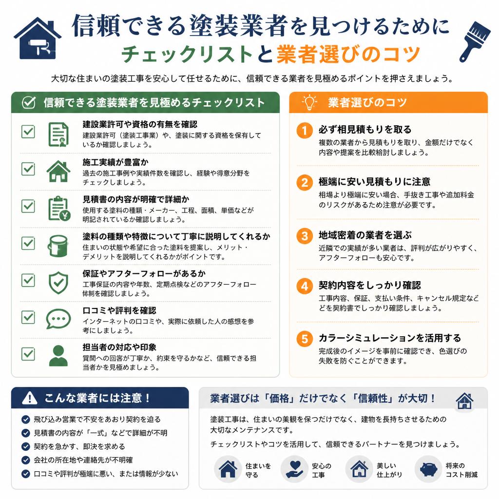 5. 信頼できる塗装業者の選び方