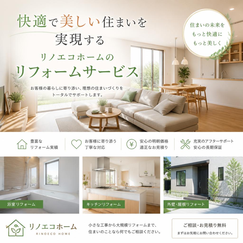 快適で美しい住まいを実現するリノエコホームのリフォームサービス