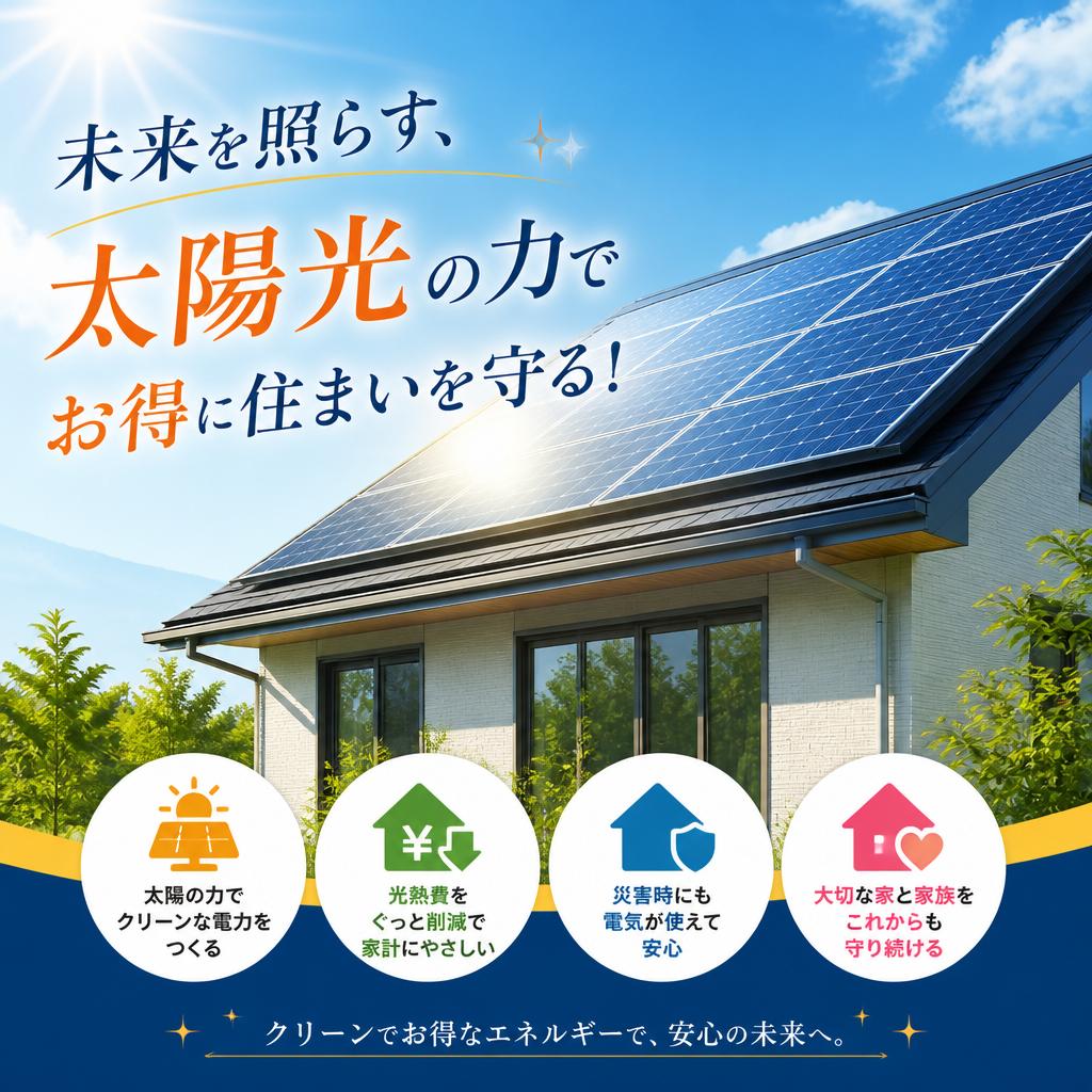未来を照らす、太陽光の力でお得に住まいを守る！