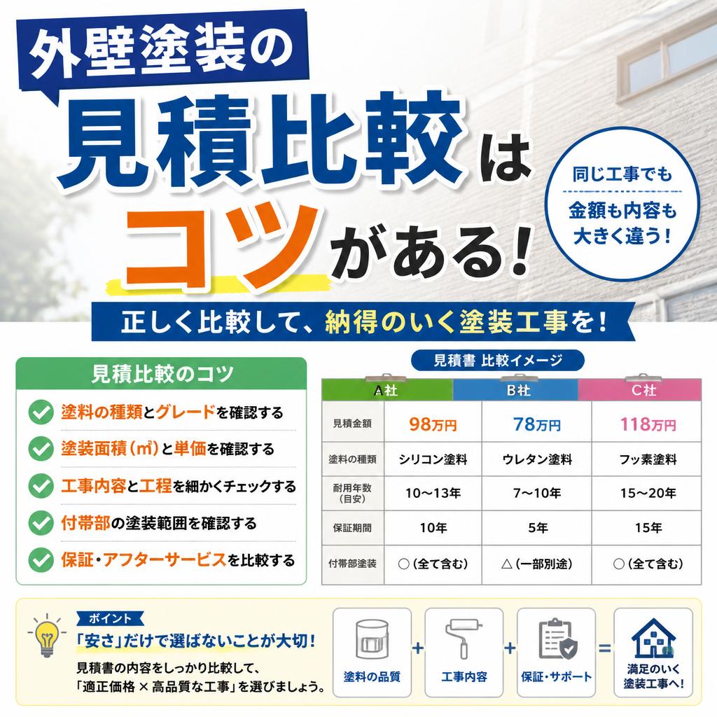 外壁塗装の見積比較はコツがある！
