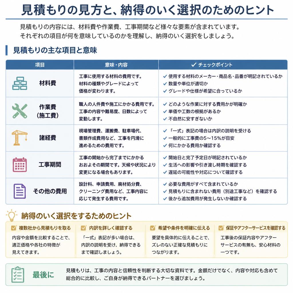 見積もりの内容を理解する