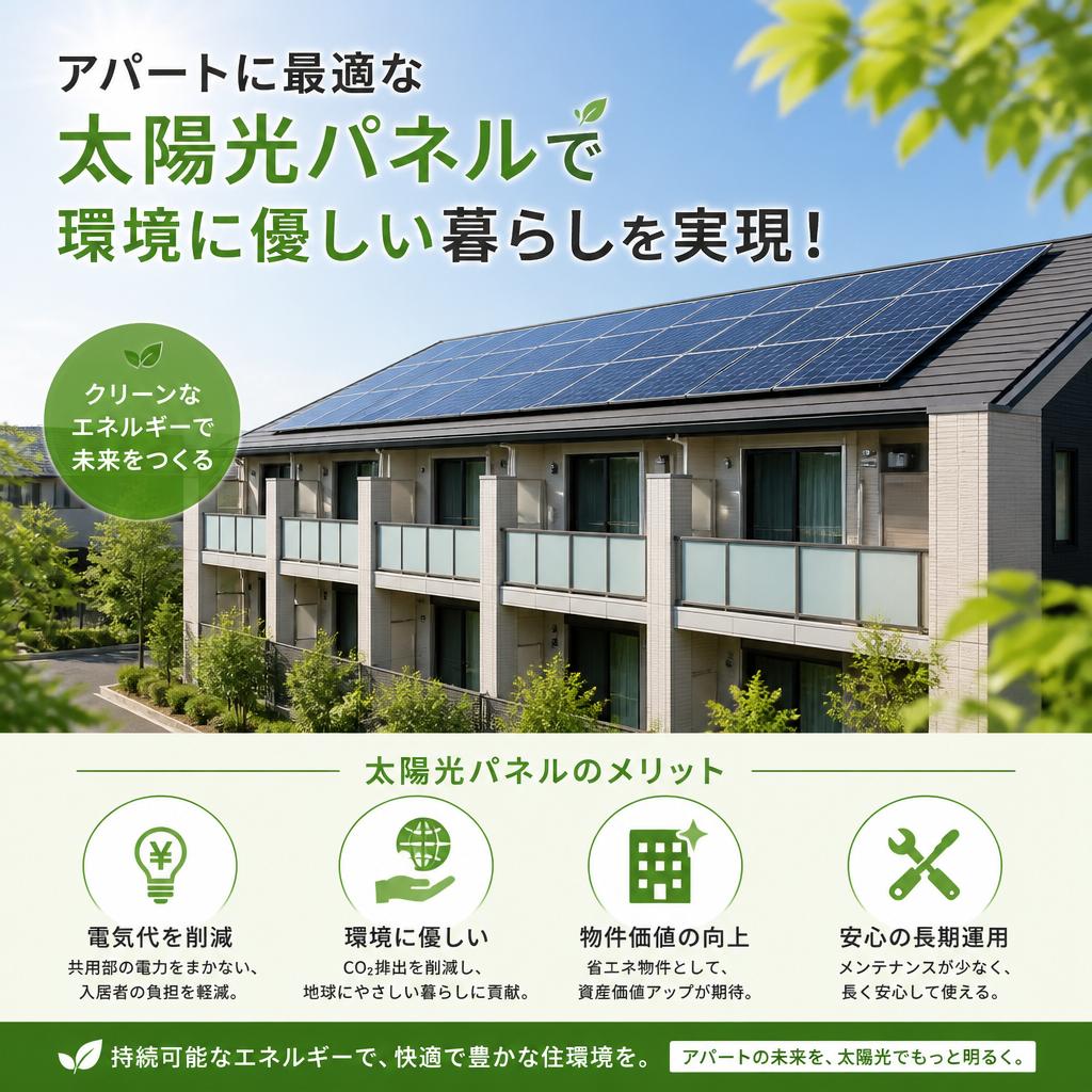アパートに最適な太陽光パネルで環境に優しい暮らしを実現！