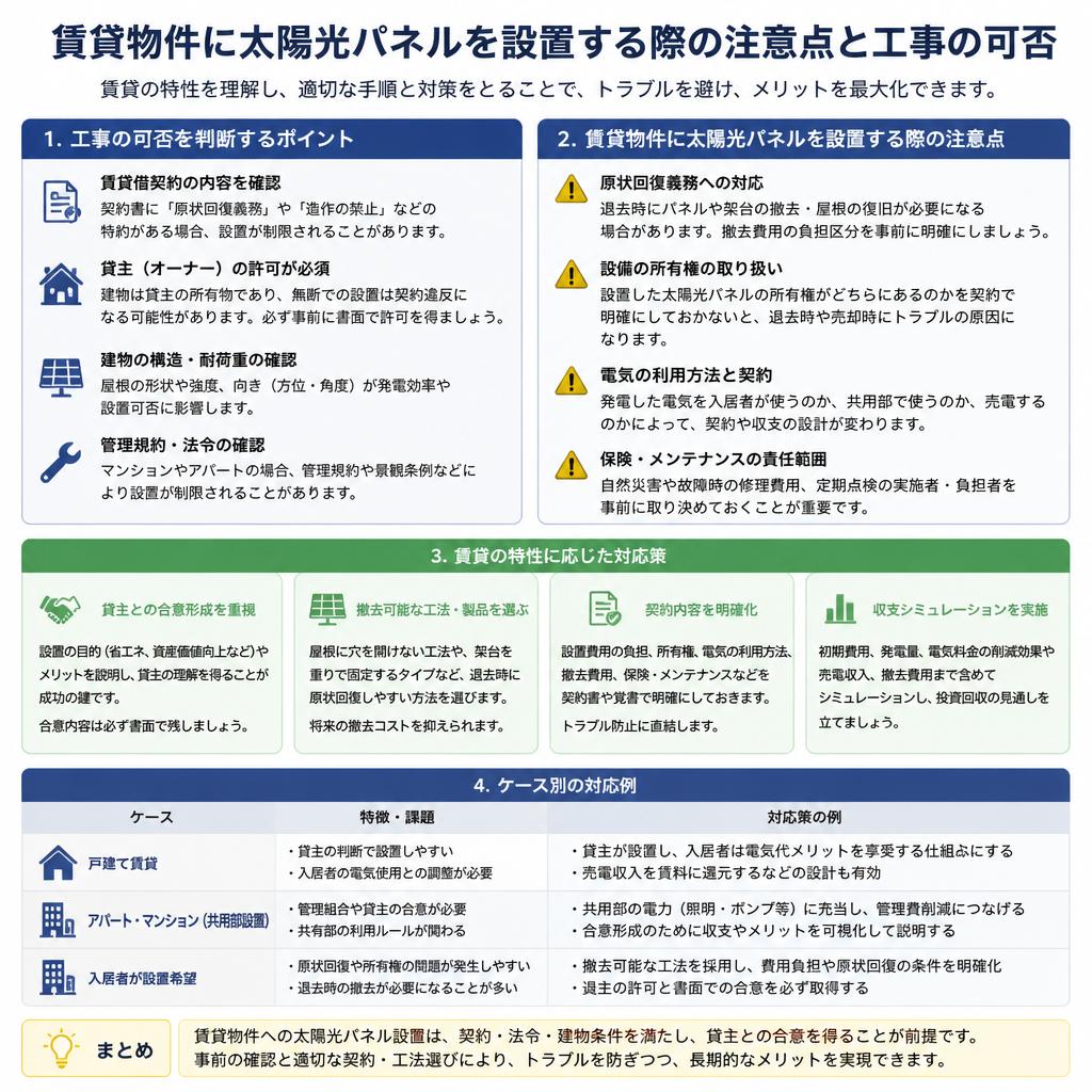 賃貸物件での太陽光設置