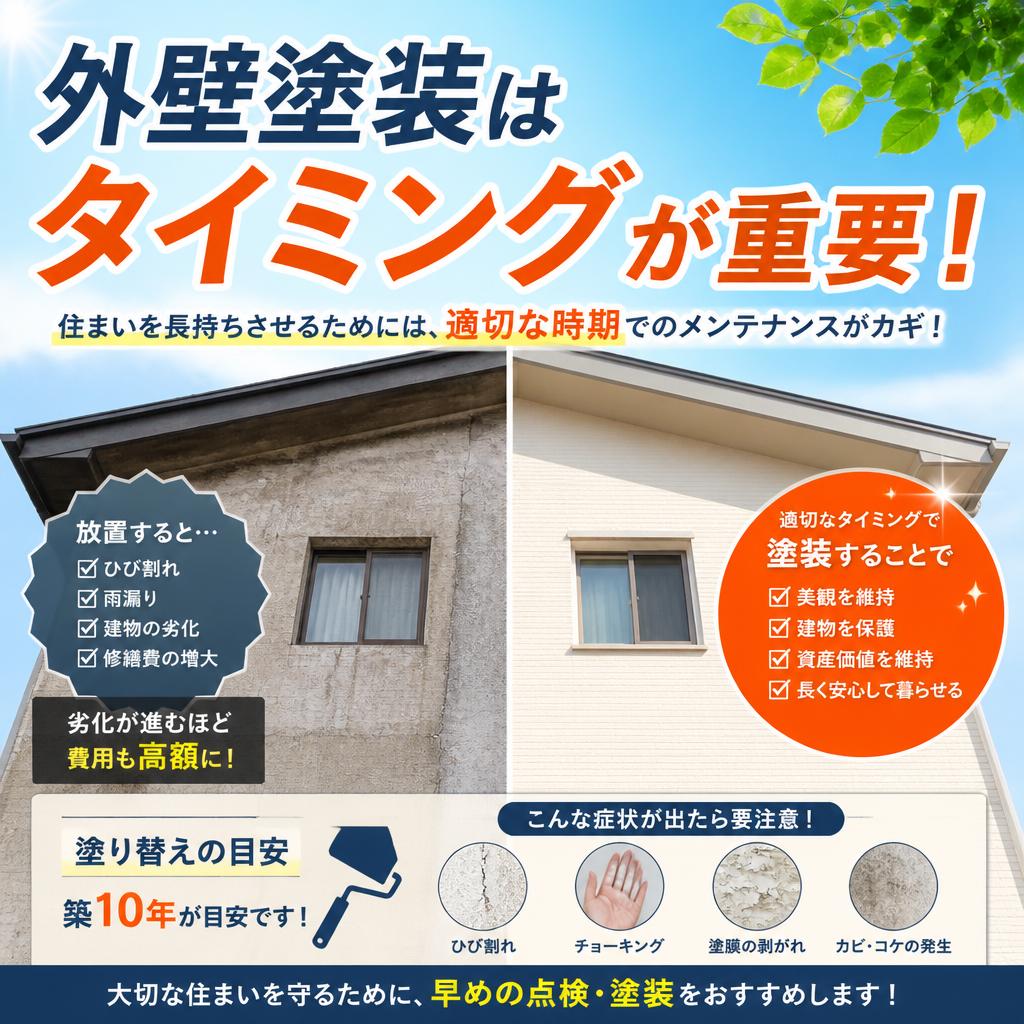外壁塗装はタイミングが重要！