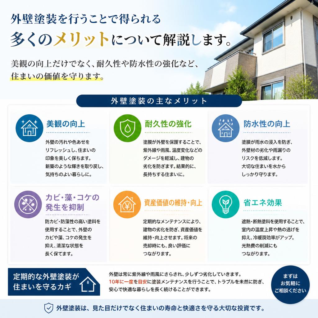 外壁塗装によるメリット