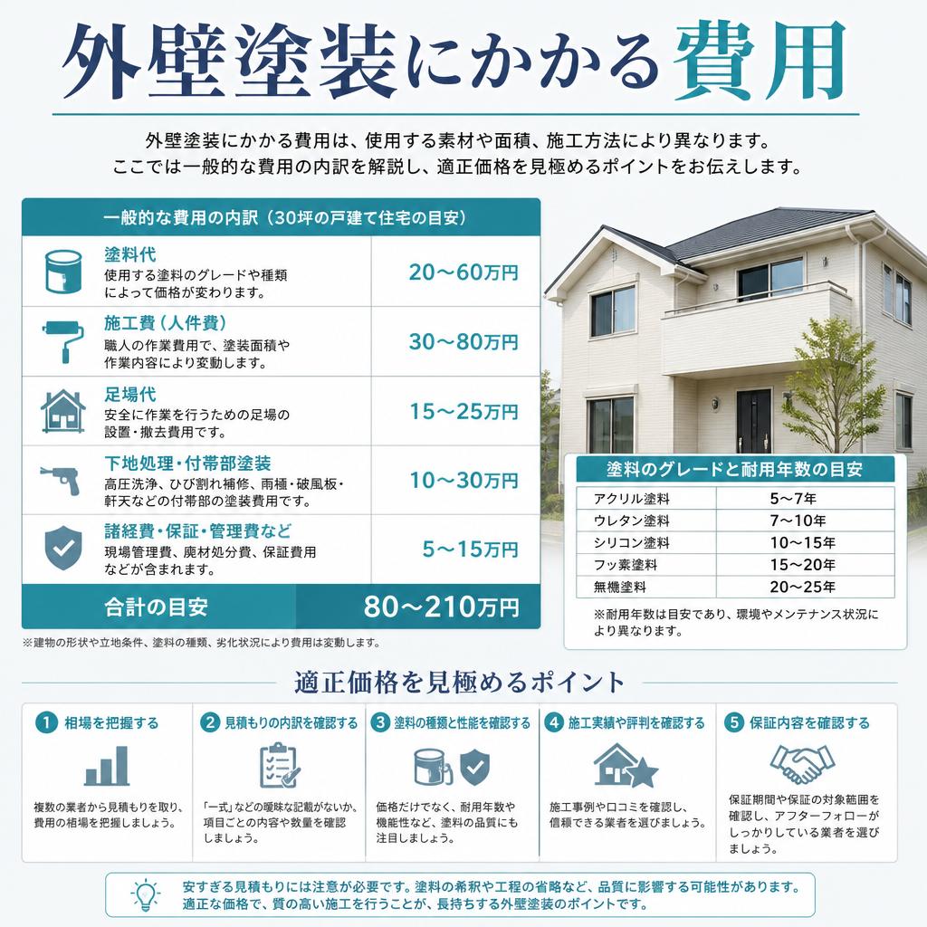 外壁塗装費用の内訳