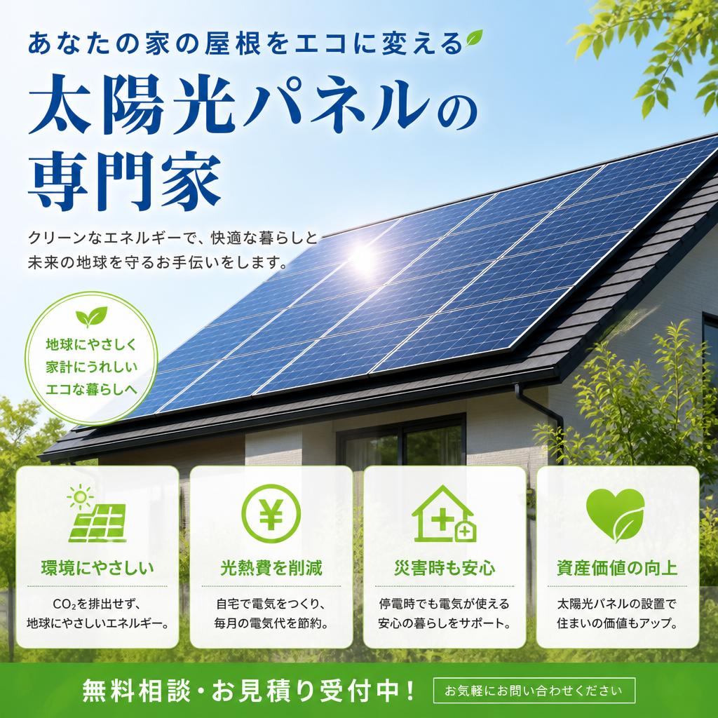 あなたの家の屋根をエコに変える太陽光パネルの専門家