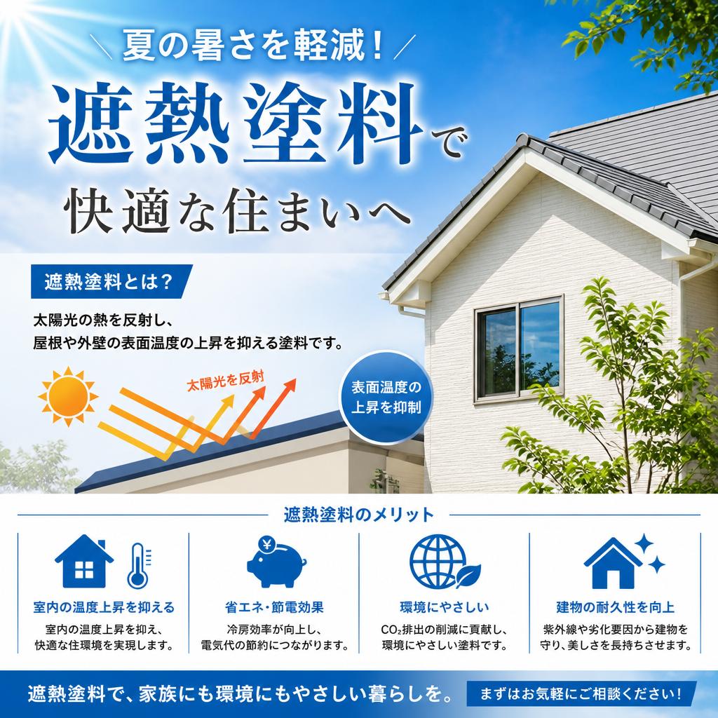 夏の暑さを軽減！遮熱塗料で快適な住まいへ