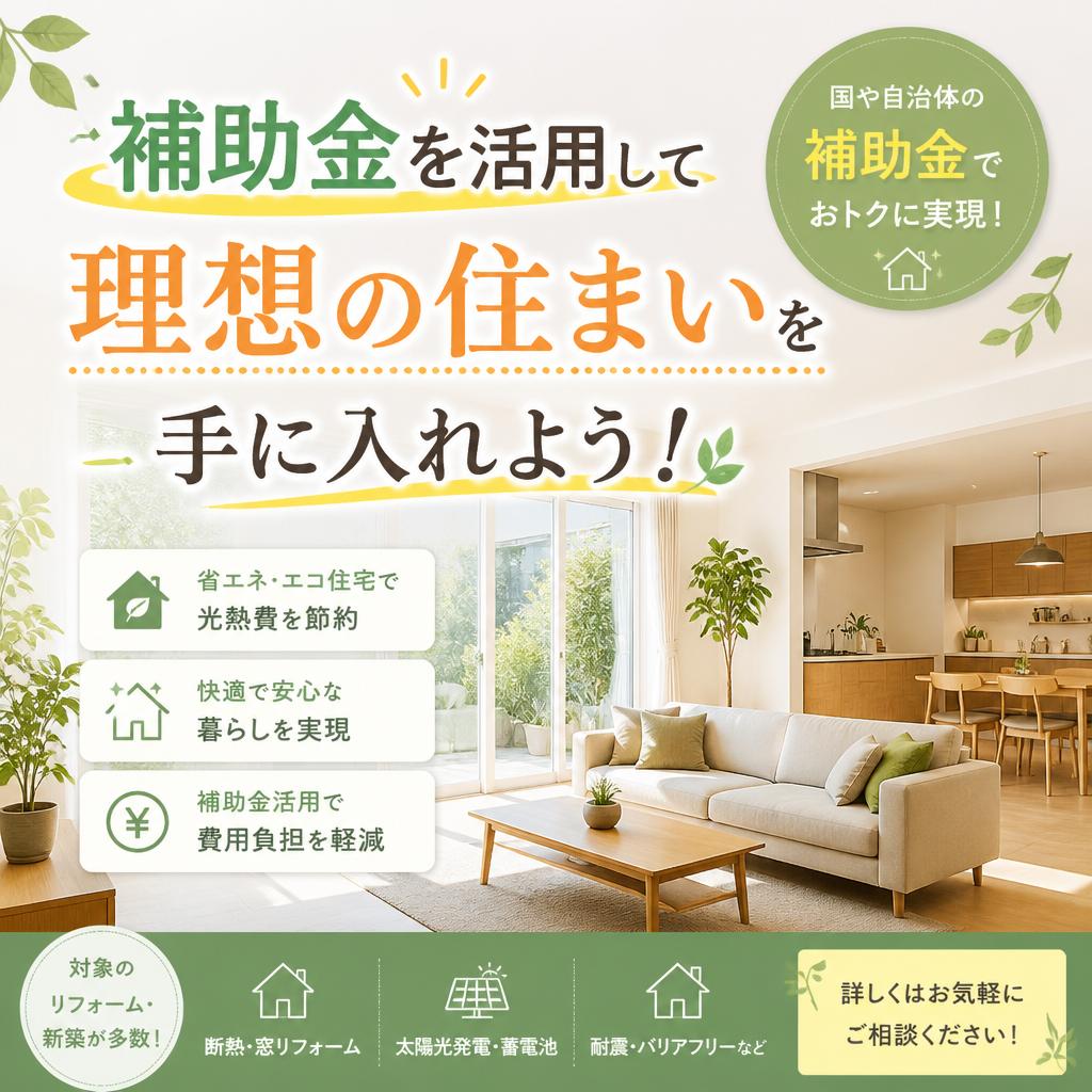 補助金を活用して理想の住まいを手に入れよう！