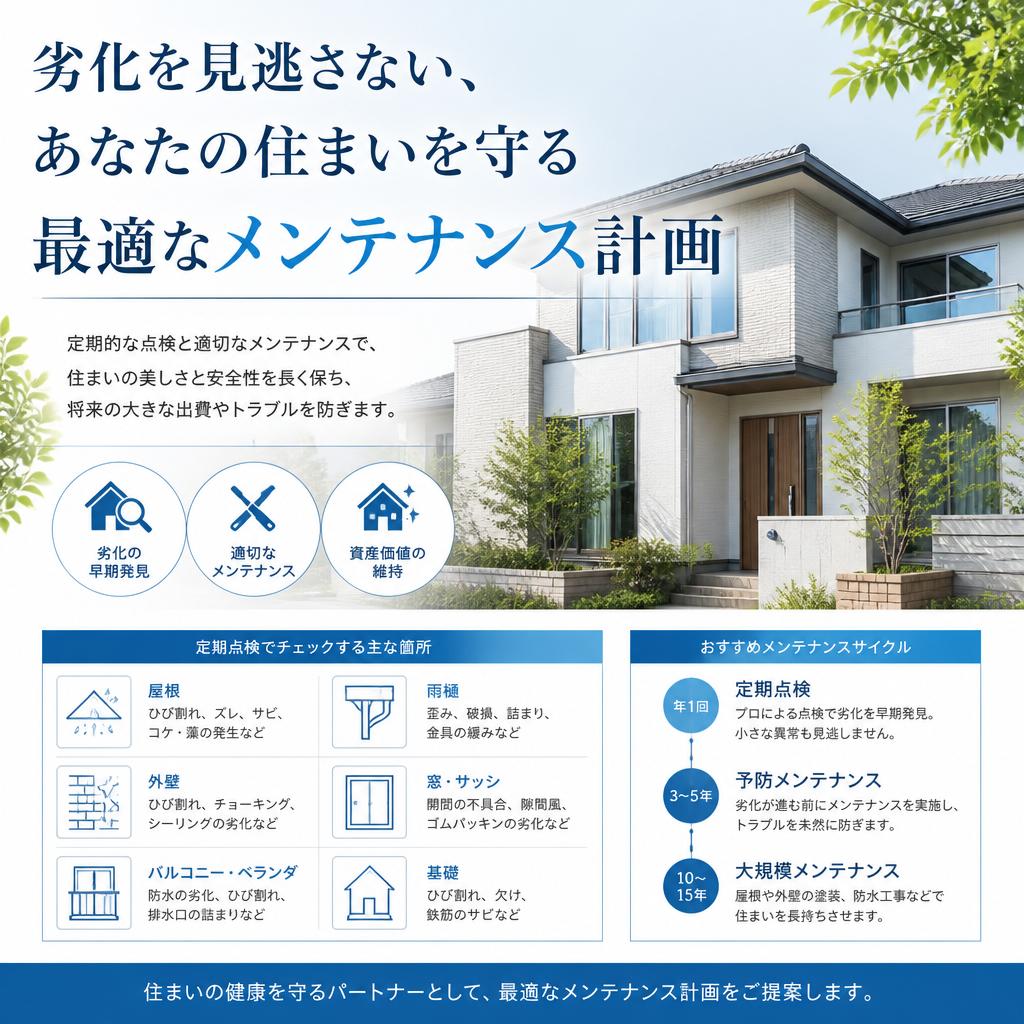 劣化を見逃さない、あなたの住まいを守る最適なメンテナンス計画