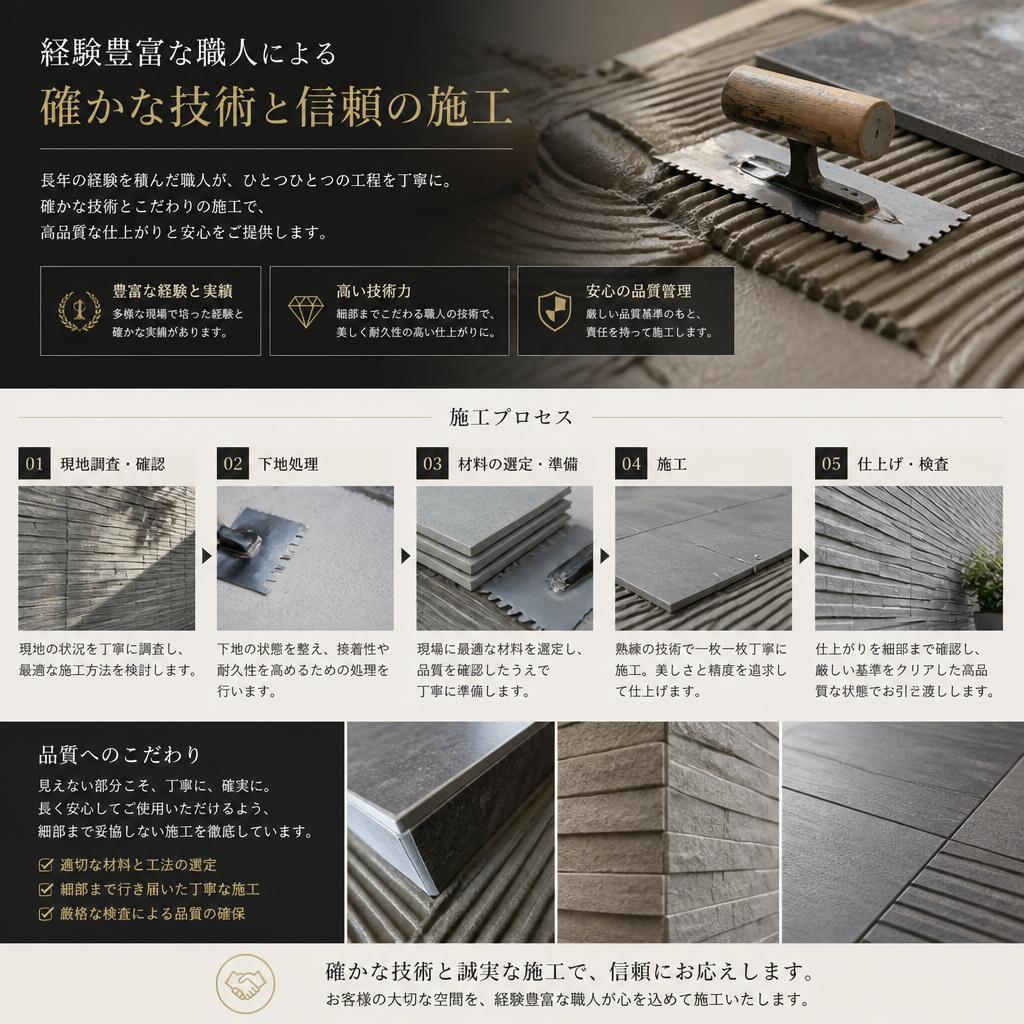 熟練の職人による施工力