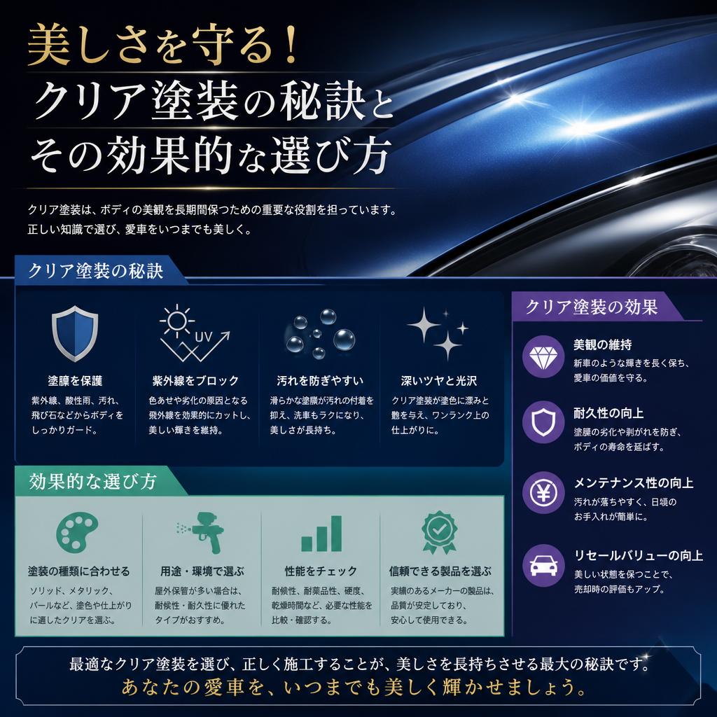 美しさを守る！クリア塗装の秘訣とその効果的な選び方