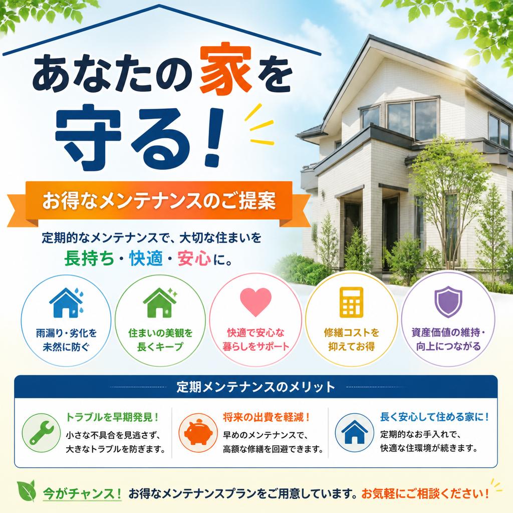 あなたの家を守る！お得なメンテナンスのご提案