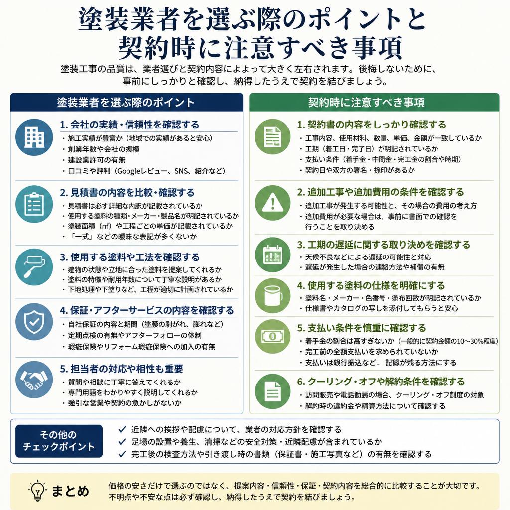信頼できる塗装業者の選び方