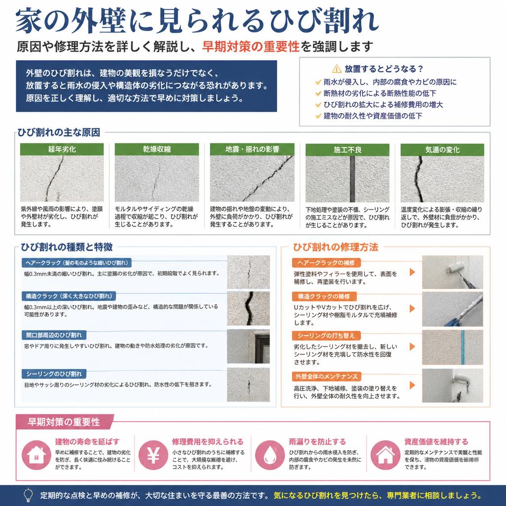 ひび割れの修理方法