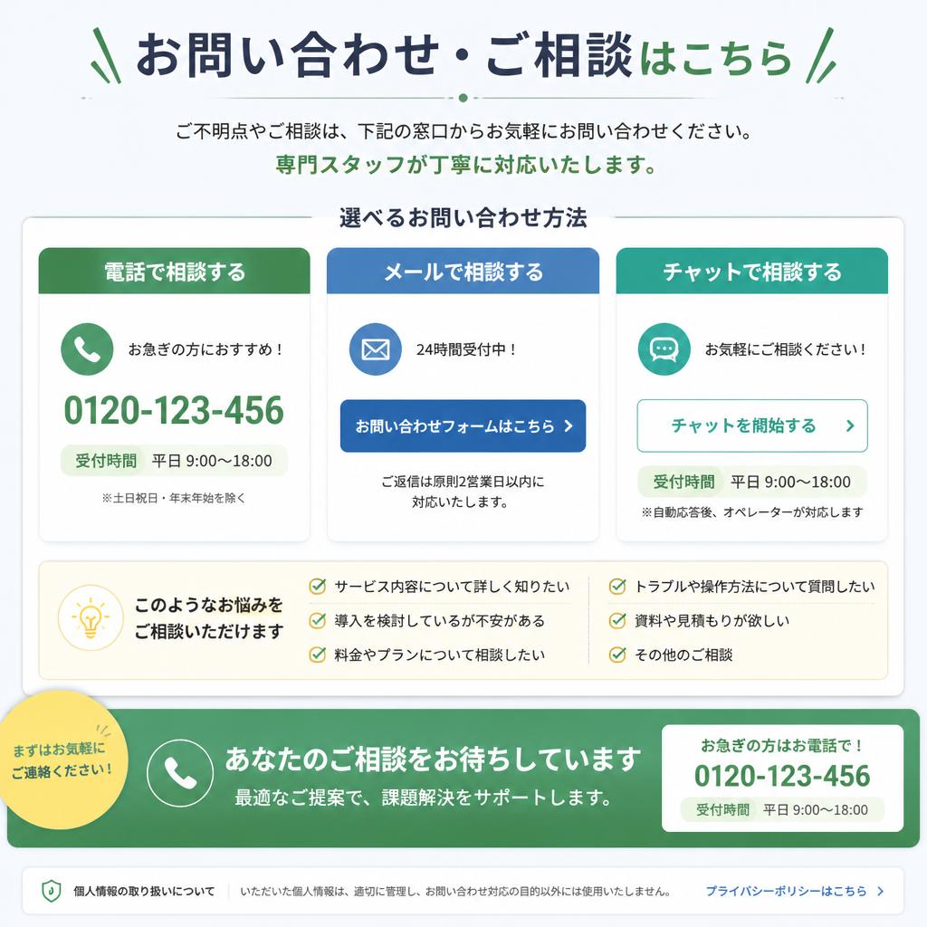 今すぐお問い合わせを！