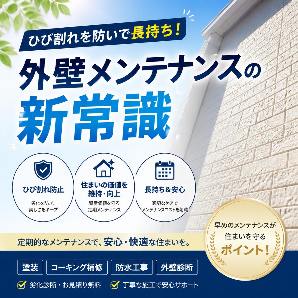ひび割れを防いで長持ち！外壁メンテナンスの新常識