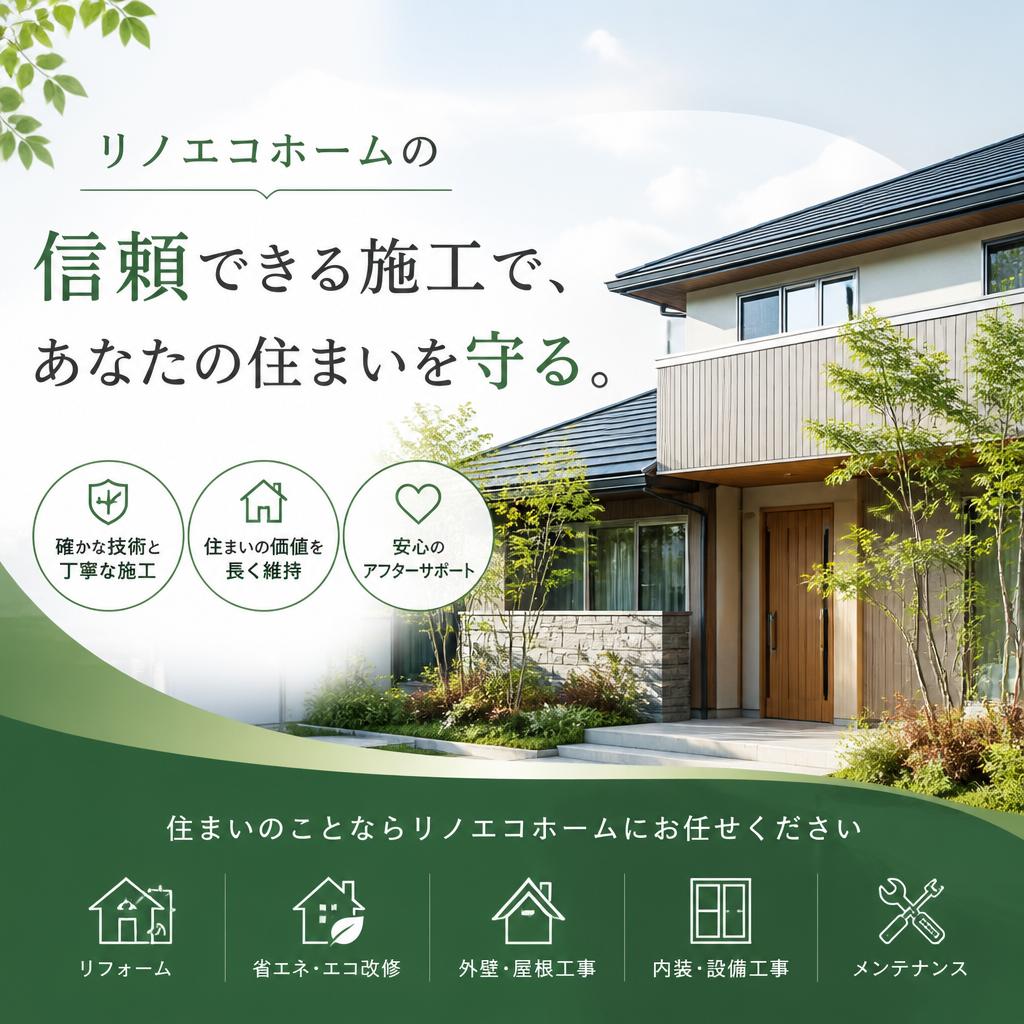 リノエコホームの信頼できる施工で、あなたの住まいを守る。