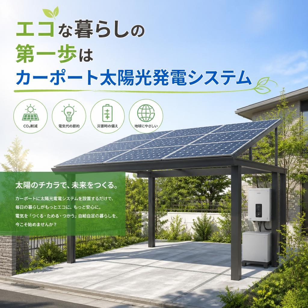 エコな暮らしの第一歩はカーポート太陽光発電システムから