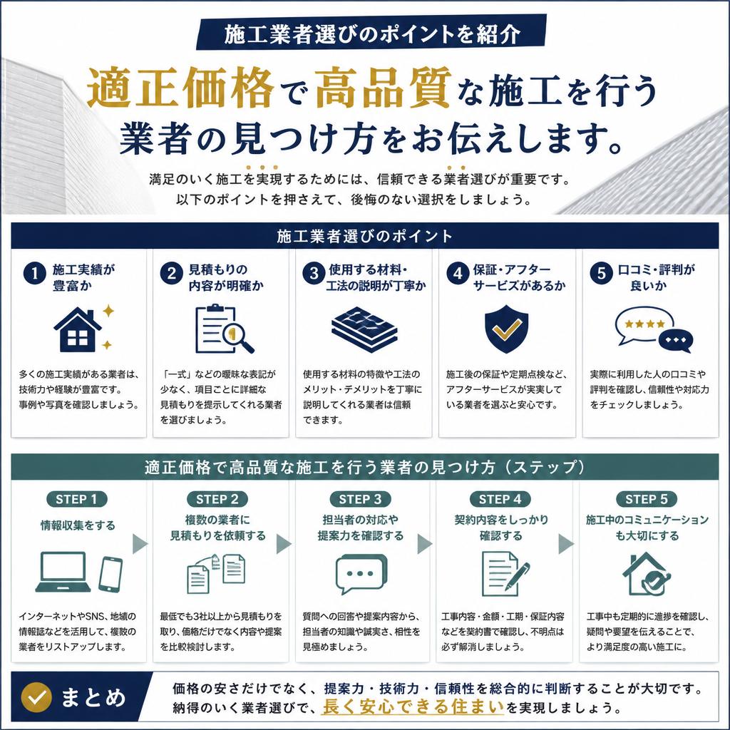 信頼できる施工業者の選び方