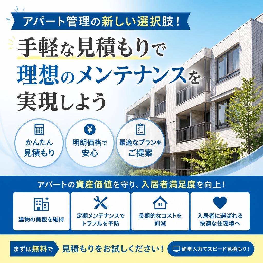 アパート管理の新しい選択肢！手軽な見積もりで理想のメンテナンスを実現しよう