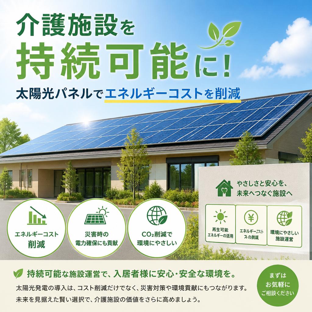 介護施設を持続可能に！太陽光パネルでエネルギーコストを削減