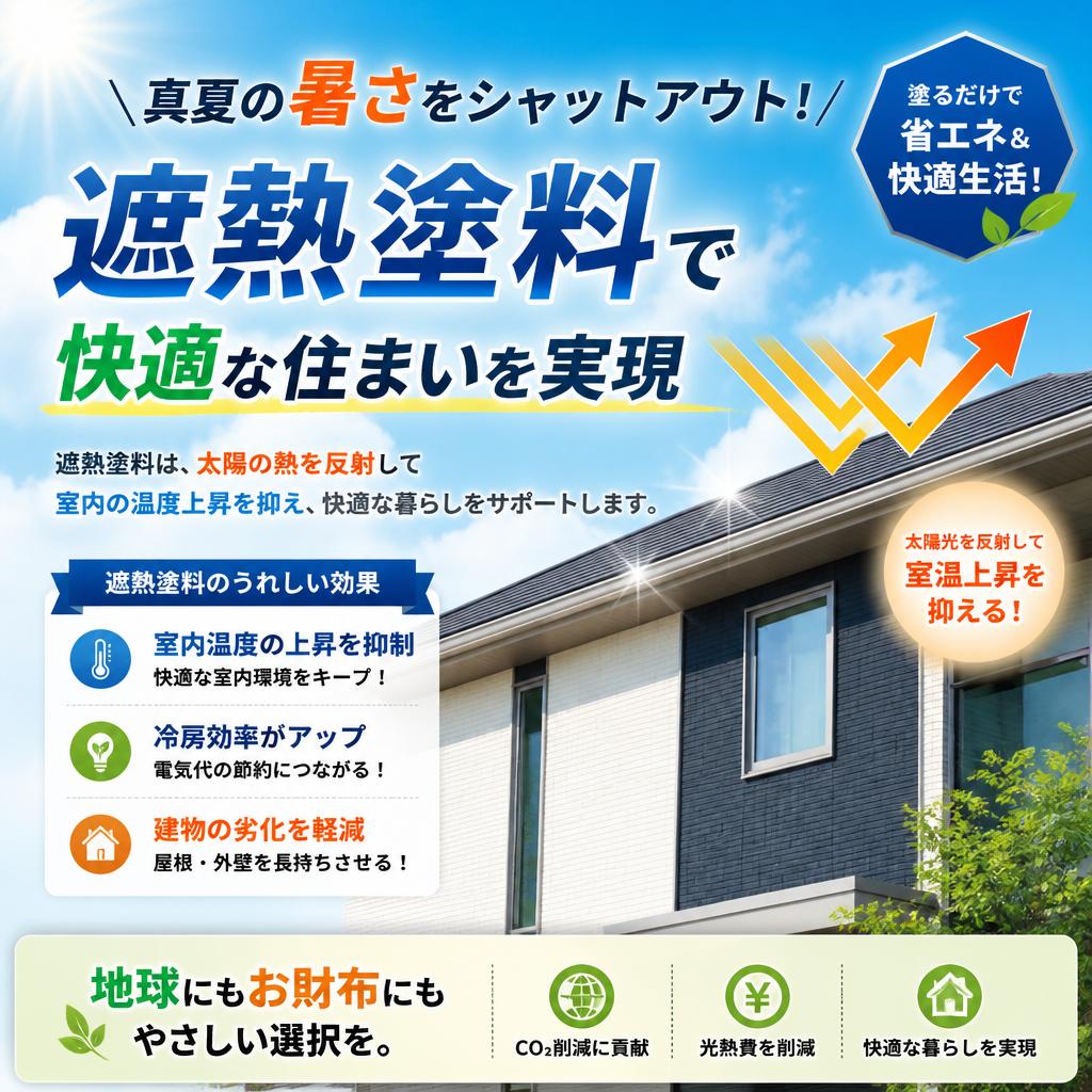真夏の暑さをシャットアウト！遮熱塗料で快適な住まいを実現