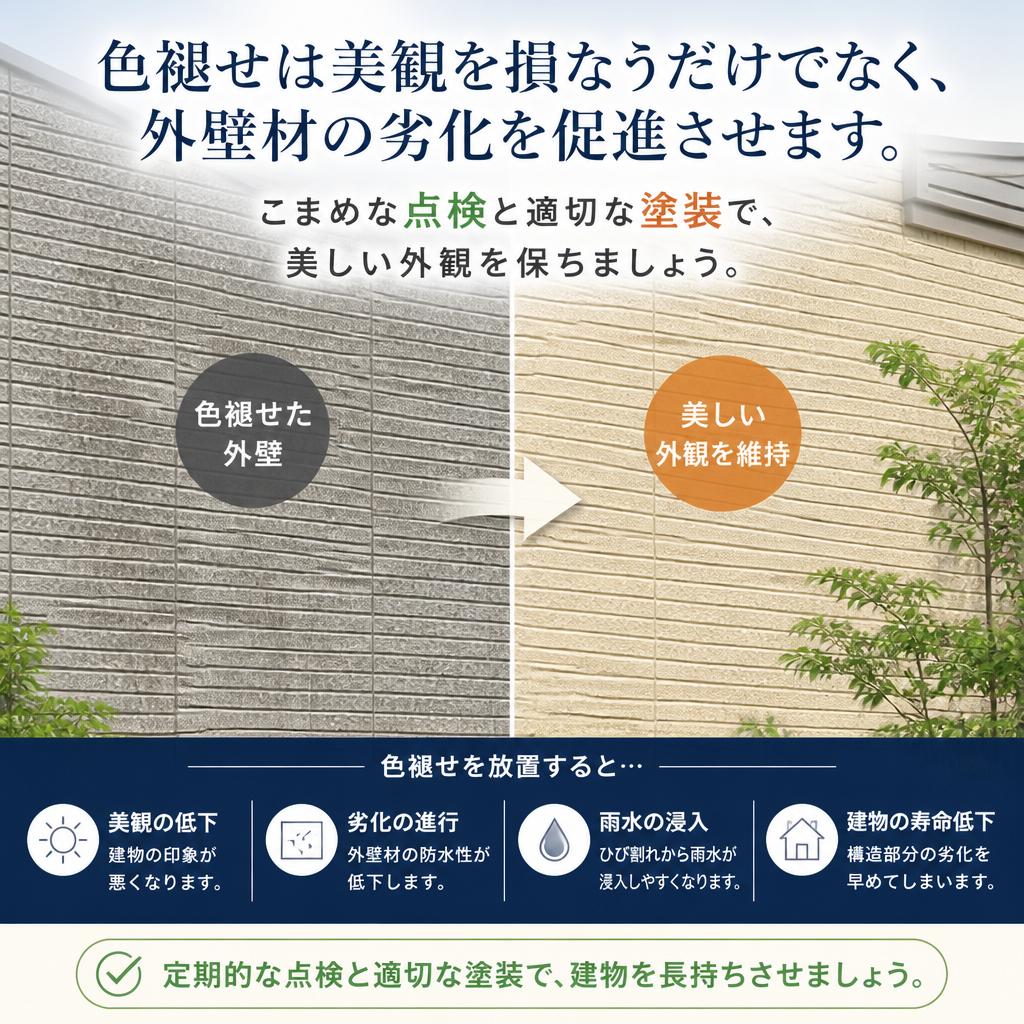 戸建ての色褪せ防止策