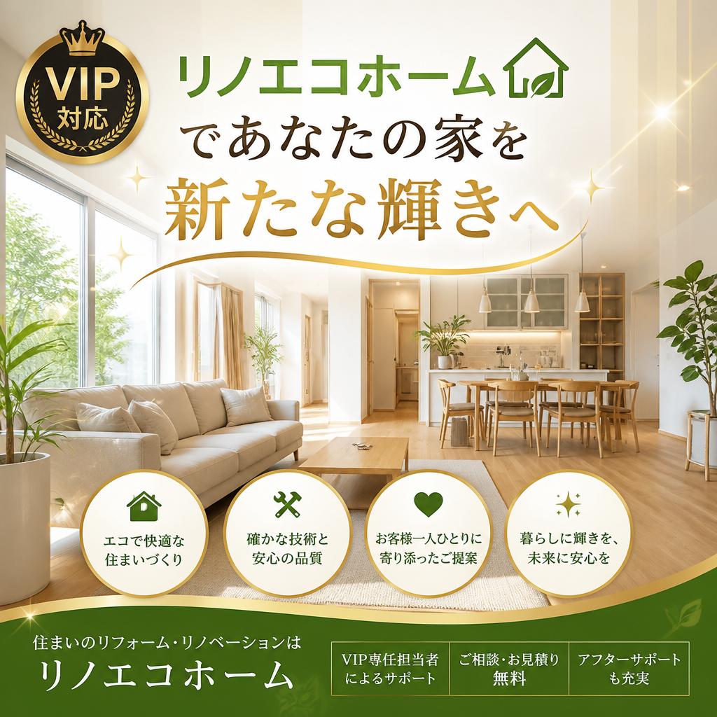 VIP対応リノエコホームであなたの家を新たな輝きへ
