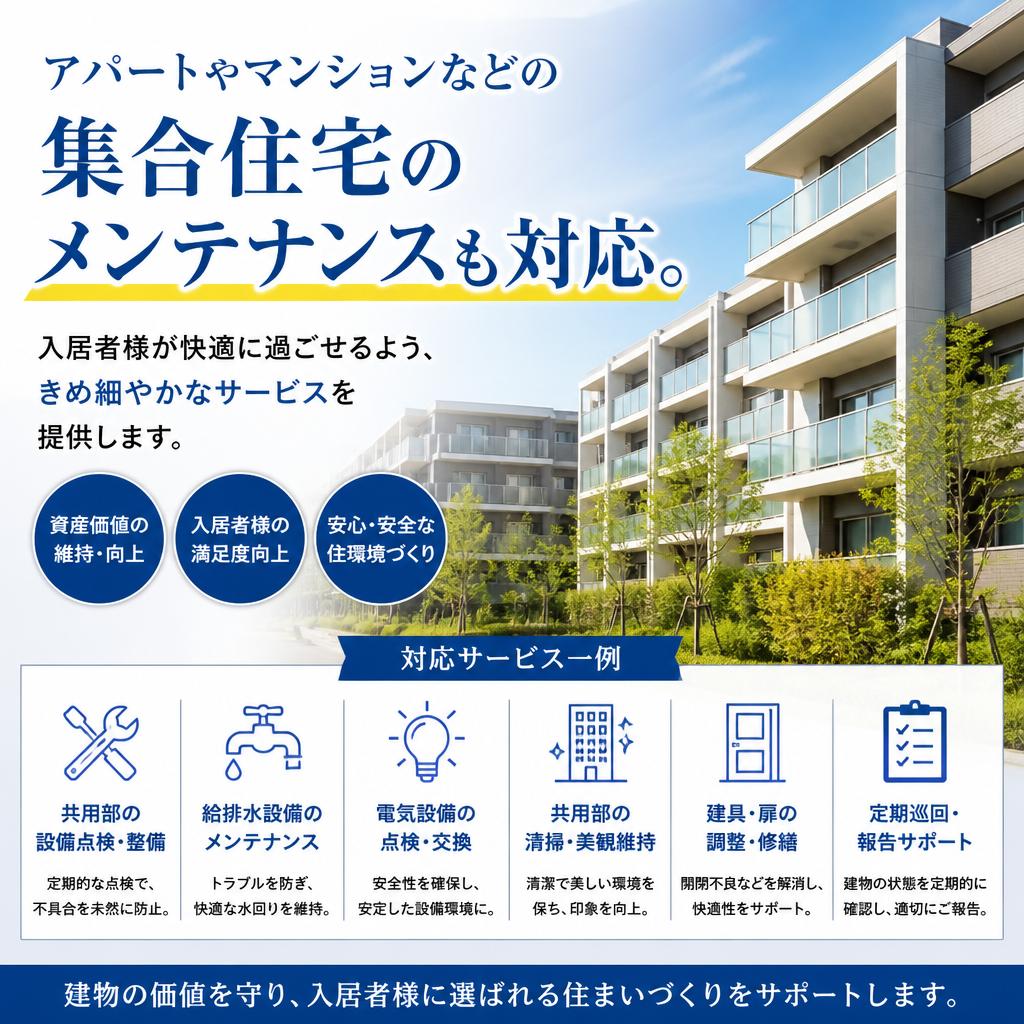 アパートのメンテナンスもお任せ
