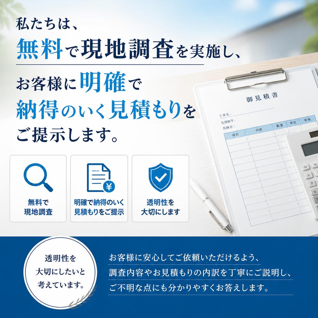 現地調査と無料見積もり