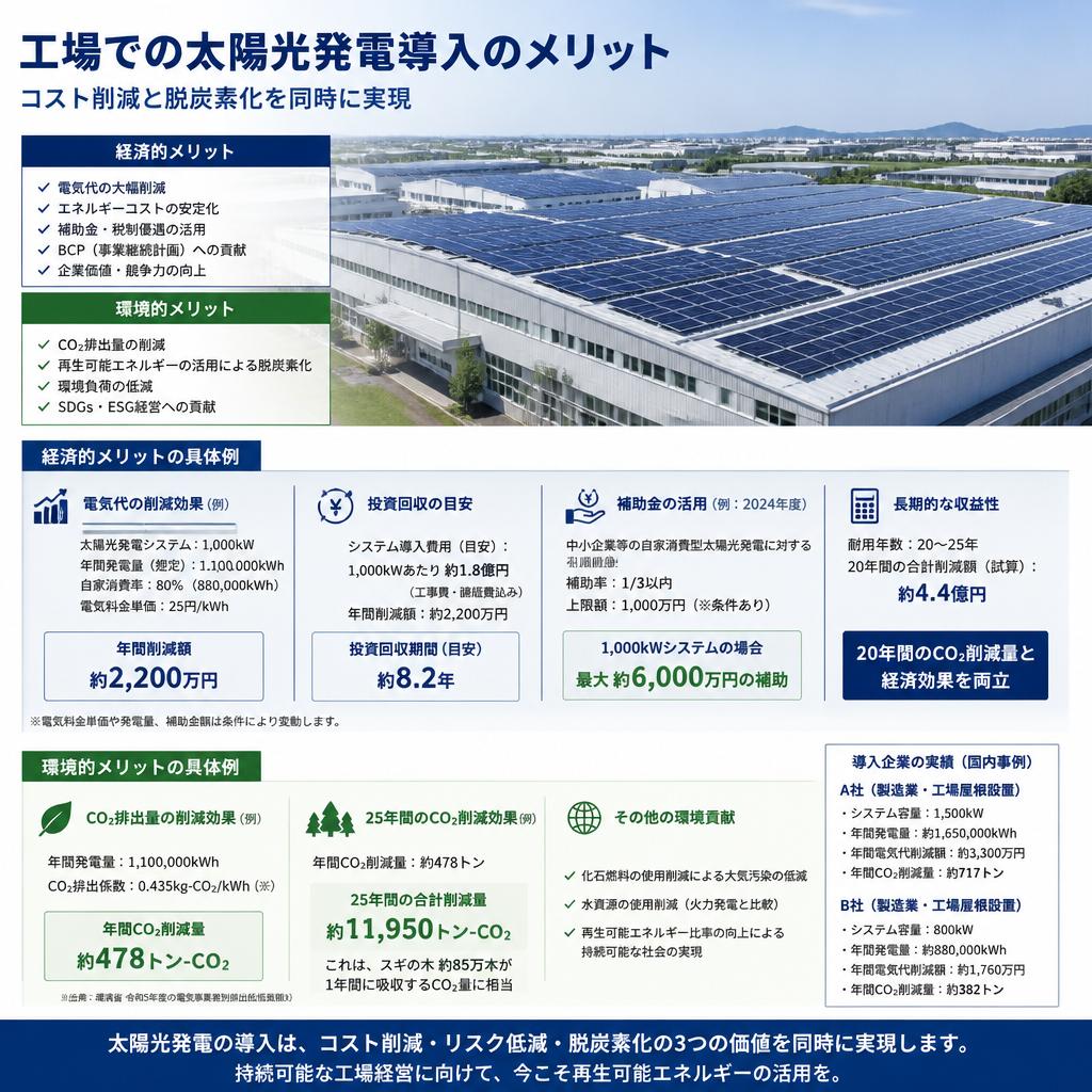 工場用太陽光発電のメリット