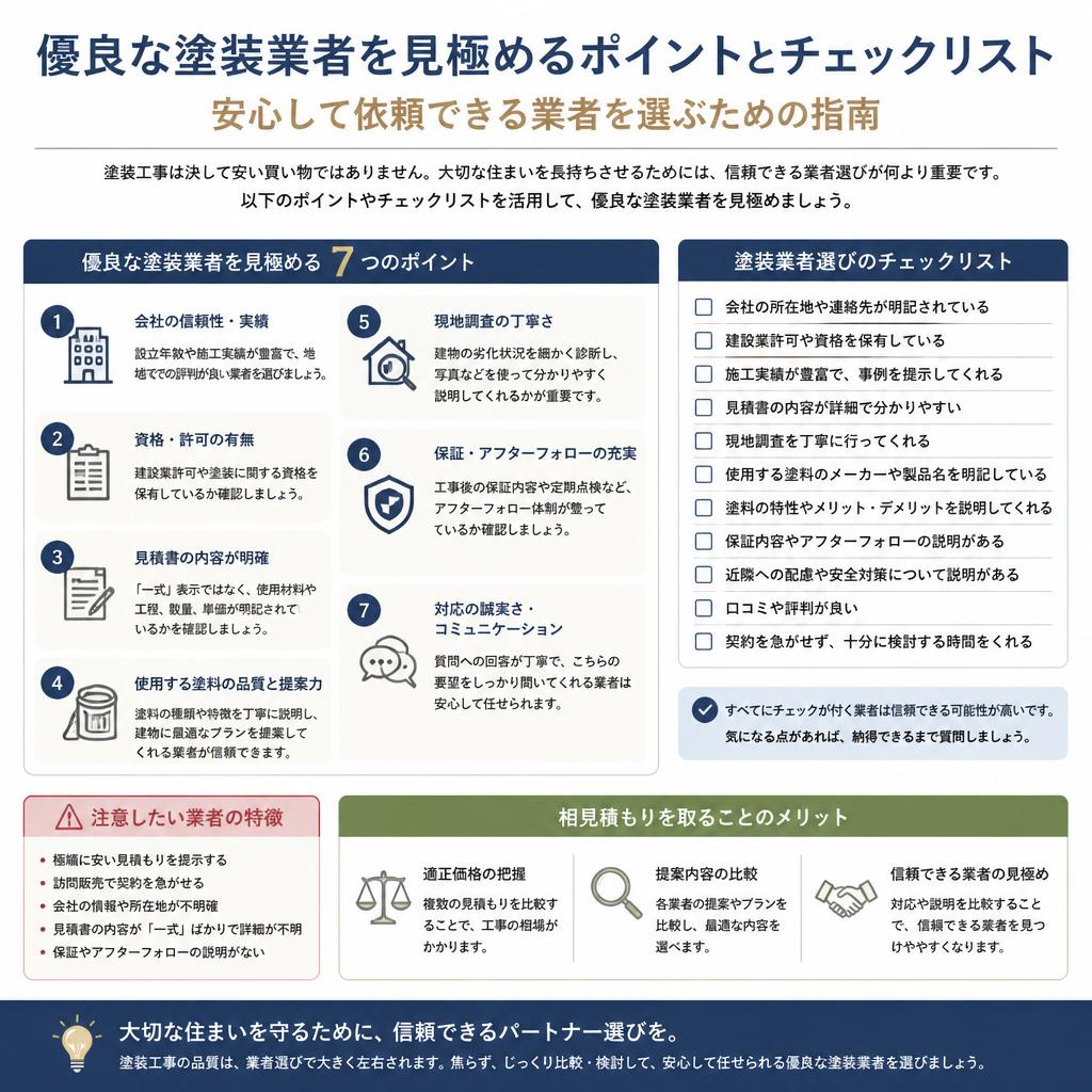 信頼できる塗装業者の選び方