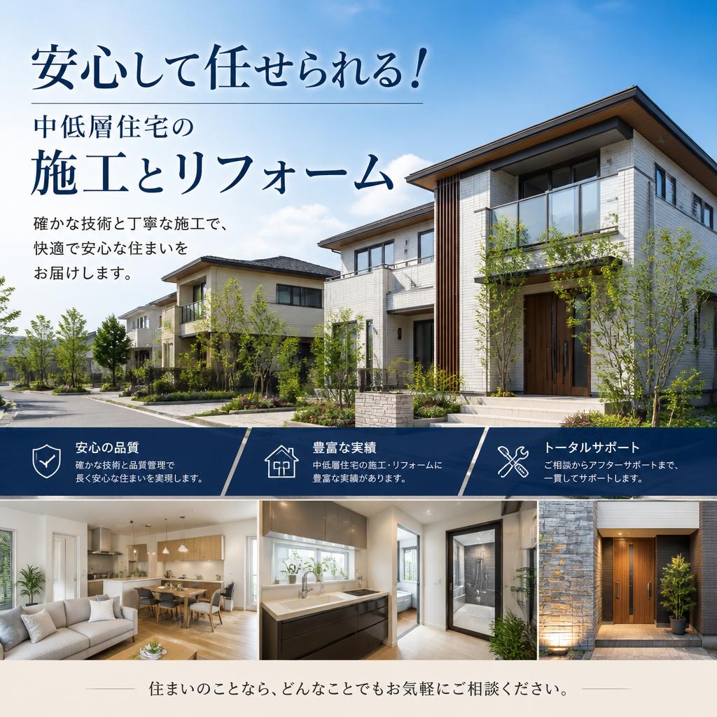安心して任せられる！中低層住宅の施工とリフォーム