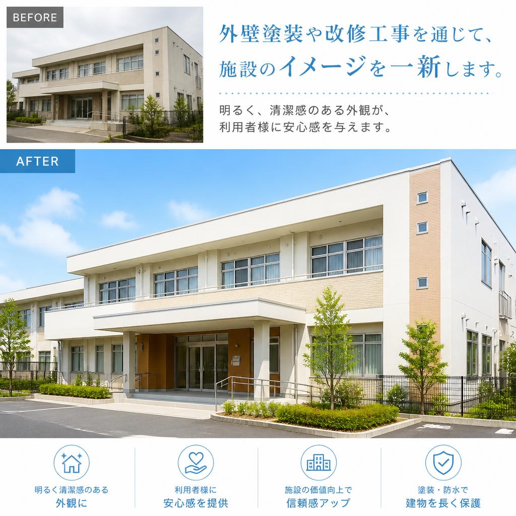 外装改修でイメージアップ