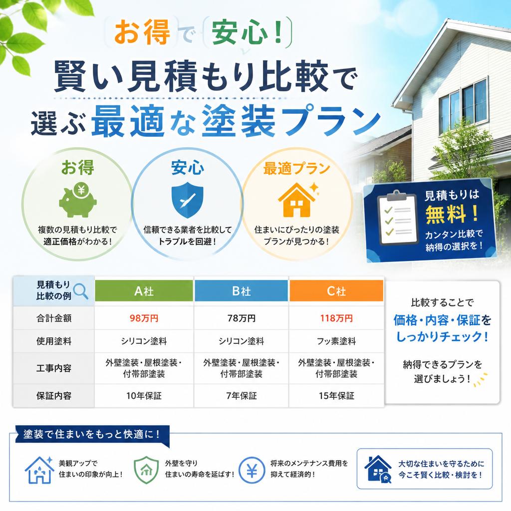 お得で安心！賢い見積もり比較で選ぶ最適な塗装プラン