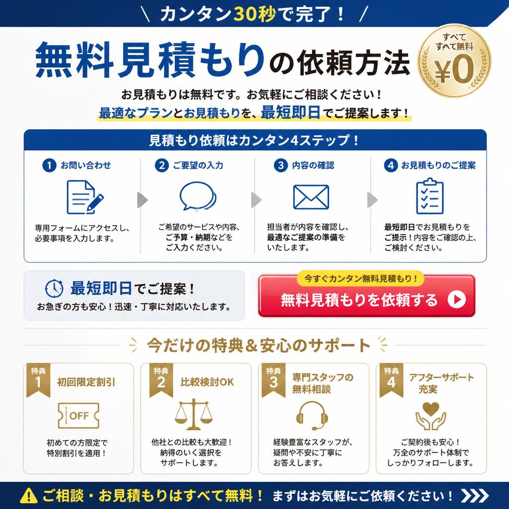 今すぐお見積もりのお問い合わせを！